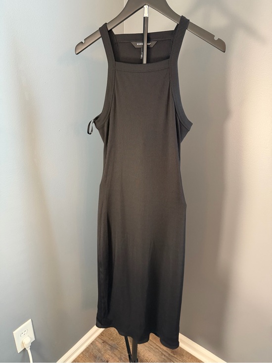 White House Black Market Dresses & Skirts - White House Black Market Black Ribbed Midi Tank Dress with cutout back detail